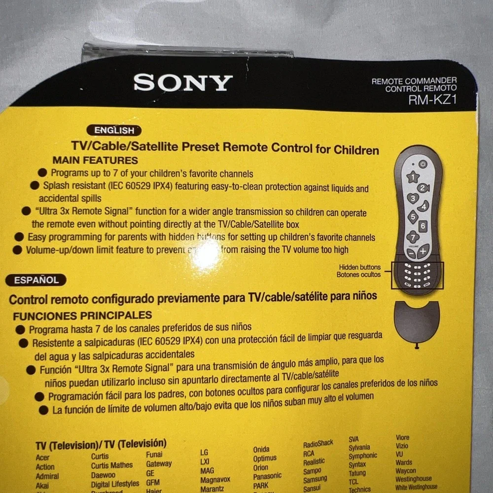 Sony RM-KZ1 Universal Kids TV Remote Control (Green) Clicker Child